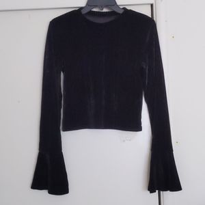 Velvet bell sleeve top